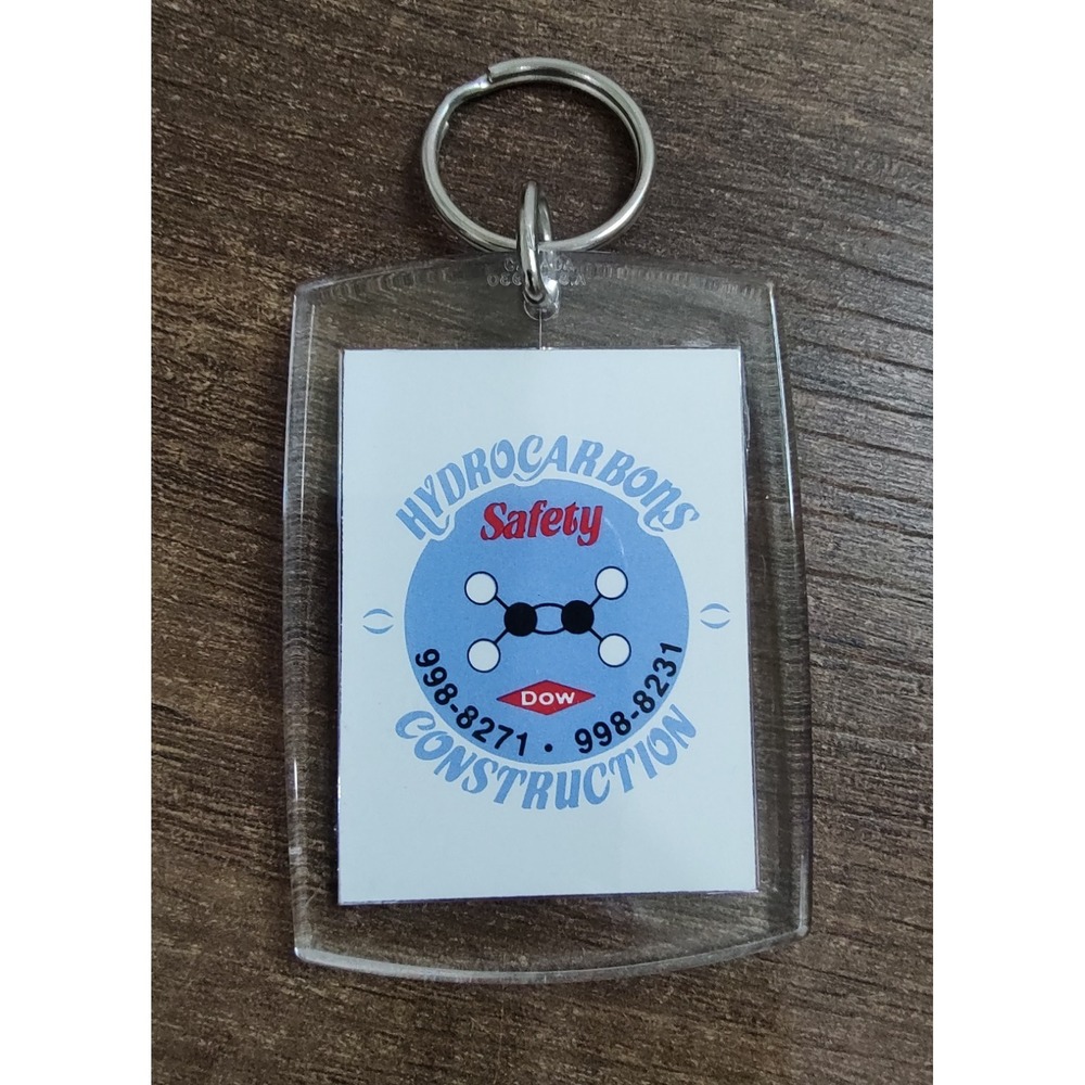 Dow Hydrocarbons Construction Promo Keychain Safety Hazard Symbol Cheat Sheet